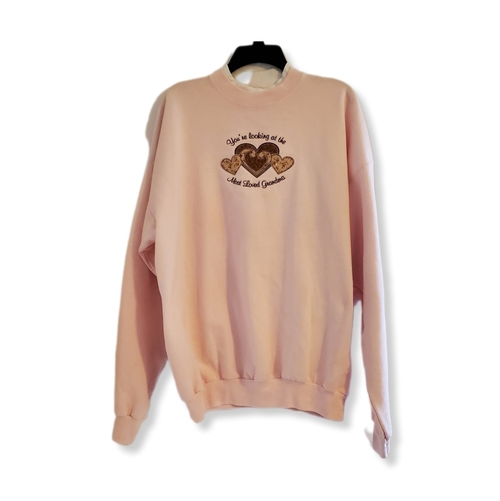 Most Loved Grandma M&C Sportwear Pink Pullover Size XL